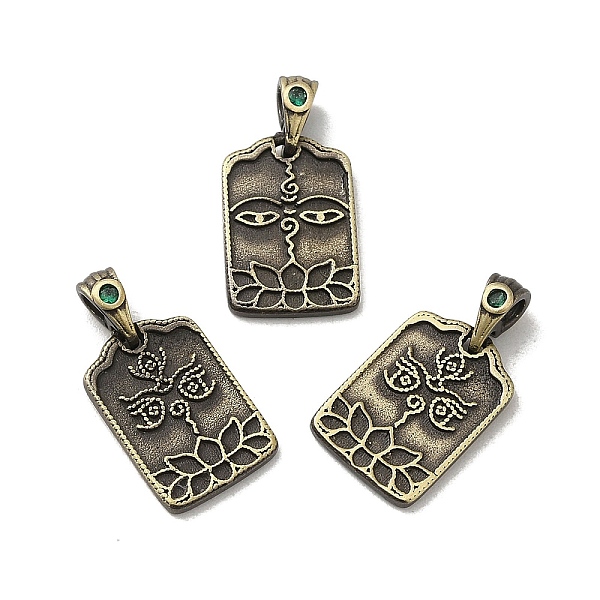 PandaHall Tibetan Style Rack Plating Brass Pendant, with Cubic Zirconia, Long-Lasting Plated, Antique Bronze, 18.5x10x1.5mm, Hole: 2.2mm..., Green
PandaHall Tibetan Style Rack Plating Brass Pendant, with Cubic Zirconia, Long-Lasting Plated, Antique Bronze, 18.5x10x1.5mm, Hole: 2.2mm..., Green