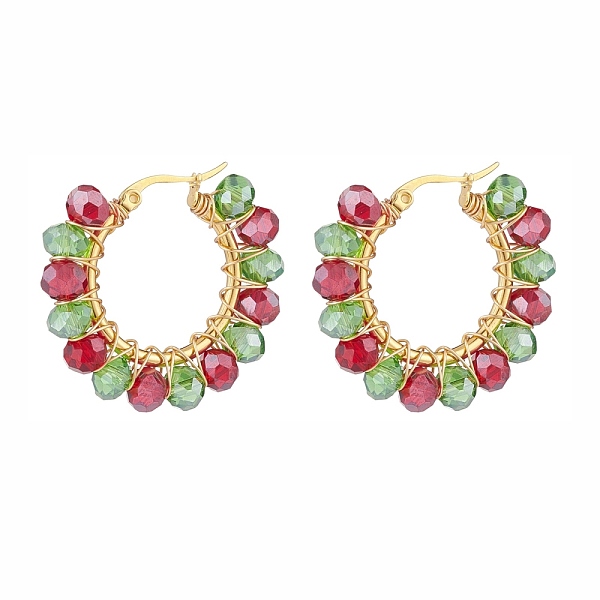 PandaHall Bling Glass Braided Big Hoop Earrings, Christmas 304 Stainless Steel Wire Wrap Jewelry for Women, Colorful, 30.5x34x6mm, Pin: 1mm..., Multicolor
PandaHall Bling Glass Braided Big Hoop Earrings, Christmas 304 Stainless Steel Wire Wrap Jewelry for Women, Colorful, 30.5x34x6mm, Pin: 1mm..., Multicolor