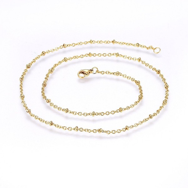 PandaHall 304 Stainless Steel Cable Chains Necklaces, Golden, 18.11 inch(46cm), 2mm 304 Stainless Steel
PandaHall 304 Stainless Steel Cable Chains Necklaces, Golden, 18.11 inch(46cm), 2mm 304 Stainless Steel