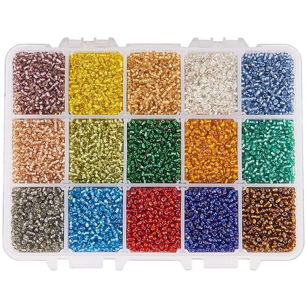 PandaHall Glass Seed Beads, Silver Lined Round Hole, Round Small Beads, Mixed Color, 3mm, Hole: 1mm, about 500pcs/compartments Glass..., Multicolor
PandaHall Glass Seed Beads, Silver Lined Round Hole, Round Small Beads, Mixed Color, 3mm, Hole: 1mm, about 500pcs/compartments Glass..., Multicolor