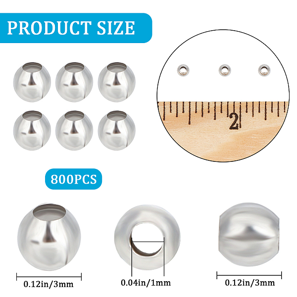 PandaHall CREATCABIN Round 316 Surgical Stainless Steel Spacer Beads, Stainless Steel Color, 3mm, Hole: 1mm, 800pcs/box 316 Surgical...
PandaHall CREATCABIN Round 316 Surgical Stainless Steel Spacer Beads, Stainless Steel Color, 3mm, Hole: 1mm, 800pcs/box 316 Surgical...