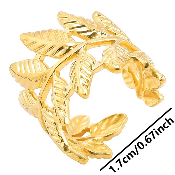 PandaHall Vintage Stainless Steel Leaf Couple Rings, Open Cuff Rings for Women Men, Golden Other
PandaHall Vintage Stainless Steel Leaf Couple Rings, Open Cuff Rings for Women Men, Golden Other