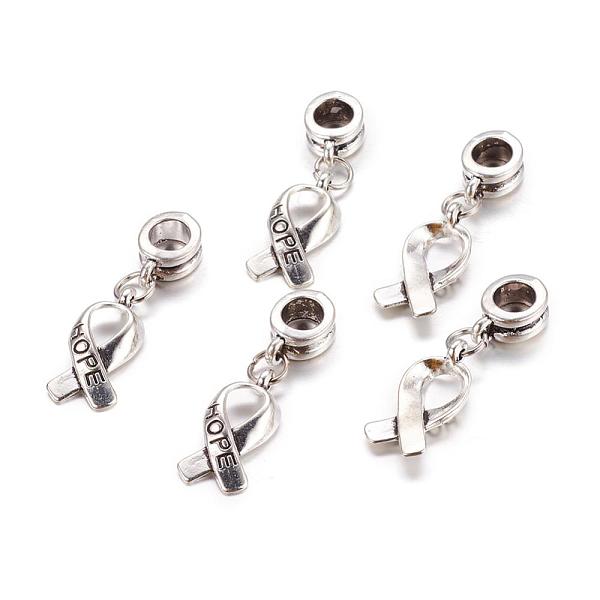 PandaHall Breast Cancer Awareness Ribbon Carved Word Hope Alloy European Dangle Charms, Antique Silver, 30mm, Hole: 5mm Alloy Awareness...
PandaHall Breast Cancer Awareness Ribbon Carved Word Hope Alloy European Dangle Charms, Antique Silver, 30mm, Hole: 5mm Alloy Awareness...