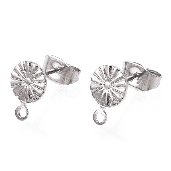 PandaHall 304 Stainless Steel Stud Earring Findings, with 316 Stainless Steel Pin & Horizontal Loops, Flat Round, Stainless Steel Color...
PandaHall 304 Stainless Steel Stud Earring Findings, with 316 Stainless Steel Pin & Horizontal Loops, Flat Round, Stainless Steel Color...