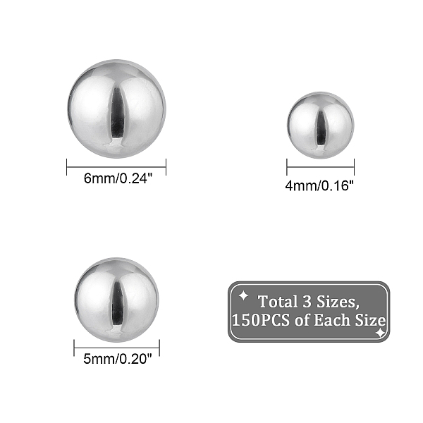 PandaHall SUPERFINDINGS About 450Pcs 3 Style Stainless Steel Polished Beads 4~6mm Stainless Steel Ball Beads Stainless Steel Color Polishing...
PandaHall SUPERFINDINGS About 450Pcs 3 Style Stainless Steel Polished Beads 4~6mm Stainless Steel Ball Beads Stainless Steel Color Polishing...