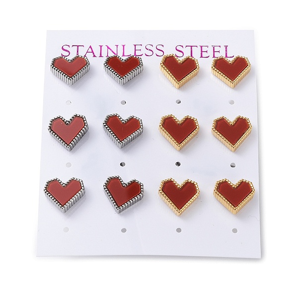 PandaHall 6 Pair 2 Color Heart Acrylic Stud Earrings, Golden & Stainless Steel Color 304 Stainless Steel Earrings, FireBrick, 10x11mm, 3..., Red
PandaHall 6 Pair 2 Color Heart Acrylic Stud Earrings, Golden & Stainless Steel Color 304 Stainless Steel Earrings, FireBrick, 10x11mm, 3..., Red
