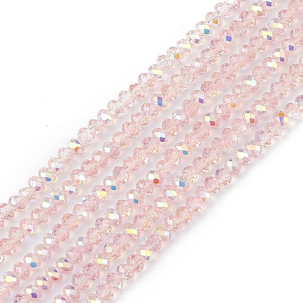 PandaHall Transparent Electroplate Glass Beads Strands, Faceted, Rondelle, AB Color Plated, Pink, 4~4.5x3~3.5mm, Hole: 0.8mm, about...
PandaHall Transparent Electroplate Glass Beads Strands, Faceted, Rondelle, AB Color Plated, Pink, 4~4.5x3~3.5mm, Hole: 0.8mm, about...