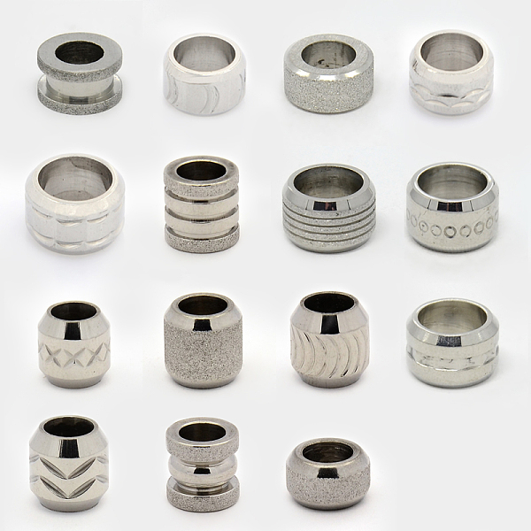 PandaHall Mixed Style Stainless Steel Large Hole Beads, Stainless Steel Color, 6~12x5~10mm, Hole: 4~8mm Stainless Steel Others
PandaHall Mixed Style Stainless Steel Large Hole Beads, Stainless Steel Color, 6~12x5~10mm, Hole: 4~8mm Stainless Steel Others