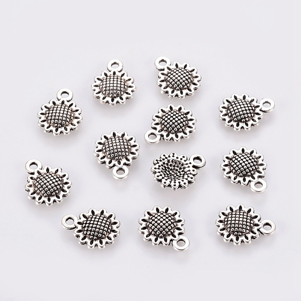PandaHall Tibetan Style Alloy Charms, Cadmium Free & Lead Free, Sunflower, Antique Silver, 12x9x2mm, Hole: 1mm Alloy Flower
PandaHall Tibetan Style Alloy Charms, Cadmium Free & Lead Free, Sunflower, Antique Silver, 12x9x2mm, Hole: 1mm Alloy Flower