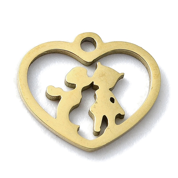 PandaHall 304 Stainless Steel Charms, Laser Cut, Heart with Couple Charm, Golden, 11.5x12.5x1mm, Hole: 1.2mm 304 Stainless Steel Heart
PandaHall 304 Stainless Steel Charms, Laser Cut, Heart with Couple Charm, Golden, 11.5x12.5x1mm, Hole: 1.2mm 304 Stainless Steel Heart