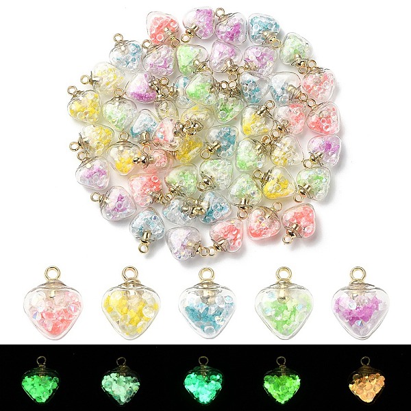 PandaHall 50Pcs 5 Colors Glow in the Dark Luminous Glass Pendants, with Golden Plastic Pendant Bails and Resin Rhinestone Inside, Heart..., Multicolor
PandaHall 50Pcs 5 Colors Glow in the Dark Luminous Glass Pendants, with Golden Plastic Pendant Bails and Resin Rhinestone Inside, Heart..., Multicolor