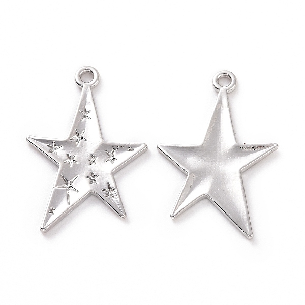 PandaHall Rack Plating Alloy Pendants, Cadmium Free & Lead Free & Nickle Free, Star Charm, Silver, 28x19x1.5mm, Hole: 1.8mm Alloy Star
PandaHall Rack Plating Alloy Pendants, Cadmium Free & Lead Free & Nickle Free, Star Charm, Silver, 28x19x1.5mm, Hole: 1.8mm Alloy Star