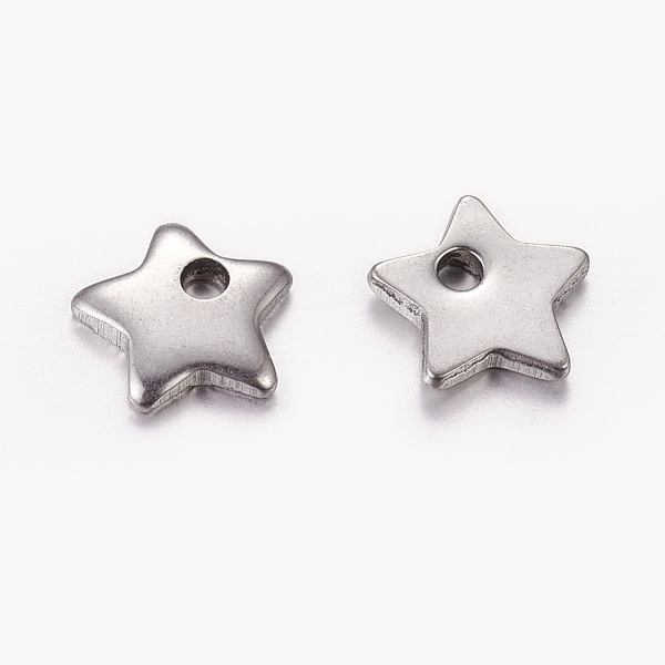 PandaHall 304 Stainless Steel Charms, Five-pointed Star, Stainless Steel Color, 6x6x1mm, Hole: 0.5mm 304 Stainless Steel Star
PandaHall 304 Stainless Steel Charms, Five-pointed Star, Stainless Steel Color, 6x6x1mm, Hole: 0.5mm 304 Stainless Steel Star