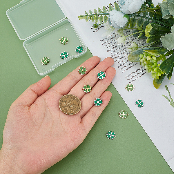 PandaHall DICOSMETIC 12Pcs 2 Colors 316 Surgical Stainless Steel Enamel Charms, Laser Cut, Clover, Mixed Color, 12x9.5x1mm, Hole: 1.4mm..., Green
PandaHall DICOSMETIC 12Pcs 2 Colors 316 Surgical Stainless Steel Enamel Charms, Laser Cut, Clover, Mixed Color, 12x9.5x1mm, Hole: 1.4mm..., Green