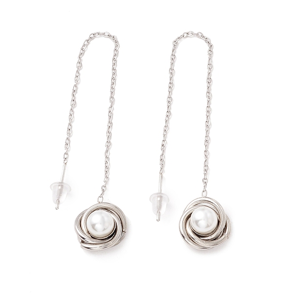 PandaHall Long Chain with Plastic Pearl Dangle Stud Earrings, 304 Stainless Steel Ear Thread for Women, Stainless Steel Color, 105mm, Pin..., White
PandaHall Long Chain with Plastic Pearl Dangle Stud Earrings, 304 Stainless Steel Ear Thread for Women, Stainless Steel Color, 105mm, Pin..., White