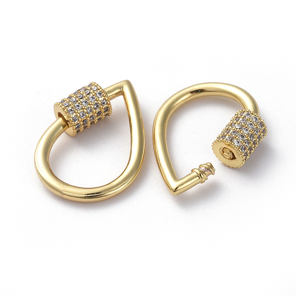 PandaHall Brass Micro Pave Cubic Zirconia Screw Carabiner Lock Charms, for Necklaces Making, Long-Lasting Plated, Teardrop, Clear, Real 18K...
PandaHall Brass Micro Pave Cubic Zirconia Screw Carabiner Lock Charms, for Necklaces Making, Long-Lasting Plated, Teardrop, Clear, Real 18K...