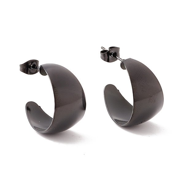 PandaHall Ion Plating(IP) 304 Stainless Steel Chunky C-shape Stud Earrings, Half Hoop Earrings for Women, Electrophoresis Black, 20.5x12mm...
PandaHall Ion Plating(IP) 304 Stainless Steel Chunky C-shape Stud Earrings, Half Hoop Earrings for Women, Electrophoresis Black, 20.5x12mm...
