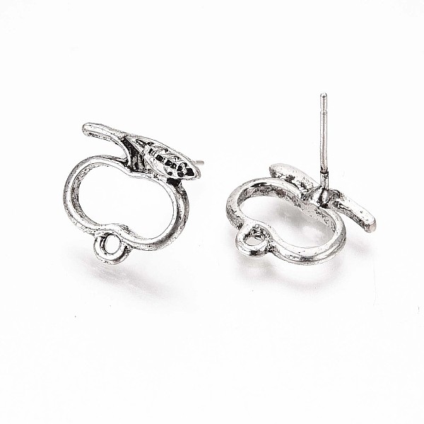 PandaHall Alloy Stud Earring Findings, with Loop, 925 Sterling Silver Pins, Cadmium Free & Lead Free, Apple, Antique Silver, 12x13mm, Hole...
PandaHall Alloy Stud Earring Findings, with Loop, 925 Sterling Silver Pins, Cadmium Free & Lead Free, Apple, Antique Silver, 12x13mm, Hole...