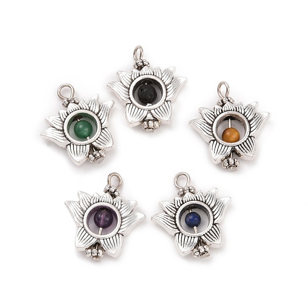 PandaHall Natural Mixed Stone Pendants, Flower Charm, with Antique Silver Tone Alloy Findings, 19x19.5x4.5mm, Hole: 4.2mm Mixed Stone Flower
PandaHall Natural Mixed Stone Pendants, Flower Charm, with Antique Silver Tone Alloy Findings, 19x19.5x4.5mm, Hole: 4.2mm Mixed Stone Flower