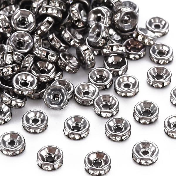 PandaHall Iron Rhinestone Spacer Beads, Grade A, Straight Edge, Rondelle, Gunmetal, Clear, Size: about 6mm in diameter, 3mm thick, hole...
PandaHall Iron Rhinestone Spacer Beads, Grade A, Straight Edge, Rondelle, Gunmetal, Clear, Size: about 6mm in diameter, 3mm thick, hole...