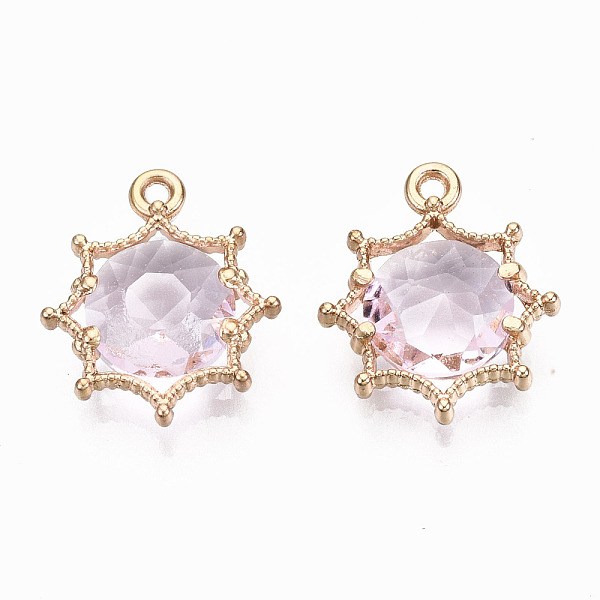PandaHall Faceted Glass Pendants, with Eco-Friendly Alloy Findings, Cadmium Free & Nickel Free & Lead Free, Faceted, Flower, Light Gold..., Pink
PandaHall Faceted Glass Pendants, with Eco-Friendly Alloy Findings, Cadmium Free & Nickel Free & Lead Free, Faceted, Flower, Light Gold..., Pink