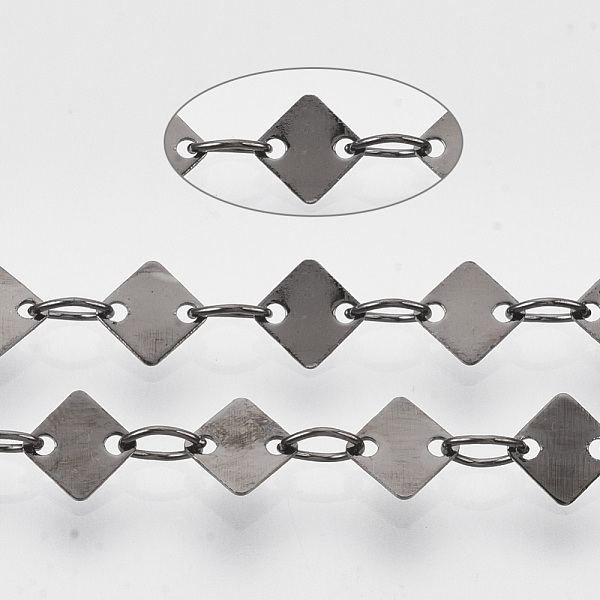 PandaHall Soldered Brass Link Chains, with Spool, Rhombus, Gunmetal, 3.8x2.5x0.5mm, about 39.37 Feet(12m)/roll Brass
PandaHall Soldered Brass Link Chains, with Spool, Rhombus, Gunmetal, 3.8x2.5x0.5mm, about 39.37 Feet(12m)/roll Brass