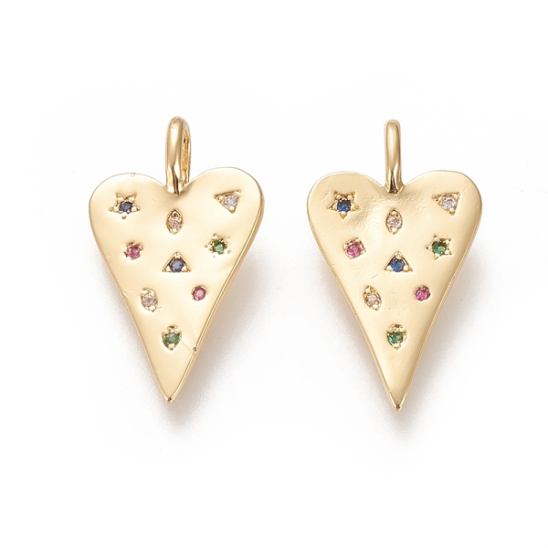 PandaHall Brass Micro Pave Cubic Zirconia Pendants, Long-Lasting Plated, Heart, Colorful, Real 18K Gold Plated, 23.5x13x1.5mm, Hole: 4x2.5mm...
PandaHall Brass Micro Pave Cubic Zirconia Pendants, Long-Lasting Plated, Heart, Colorful, Real 18K Gold Plated, 23.5x13x1.5mm, Hole: 4x2.5mm...