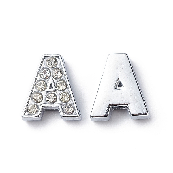 PandaHall Alloy Initial Slide Charms with Grade A Rhinestones, Lead Free & Nickel Free, Platinum, Letter.A, 12~13x8~13x4~5mm, Hole: 8x2mm..., Clear
PandaHall Alloy Initial Slide Charms with Grade A Rhinestones, Lead Free & Nickel Free, Platinum, Letter.A, 12~13x8~13x4~5mm, Hole: 8x2mm..., Clear