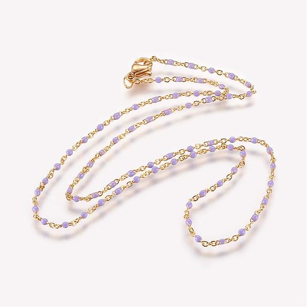 PandaHall 304 Stainless Steel Chain Necklaces, with Enamel Links, Golden, Lilac, 17.91 inch(45.5cm), 1.5~2mm 304 Stainless Steel Purple
PandaHall 304 Stainless Steel Chain Necklaces, with Enamel Links, Golden, Lilac, 17.91 inch(45.5cm), 1.5~2mm 304 Stainless Steel Purple