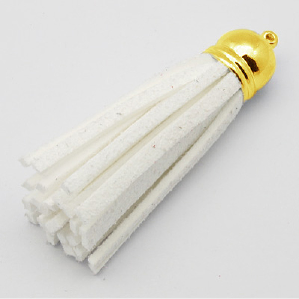 PandaHall Golden Brass Suede Tassels for Cell Phone Straps Making, White, 55~65x12mm, Hole: 1.5mm Faux Suede White
PandaHall Golden Brass Suede Tassels for Cell Phone Straps Making, White, 55~65x12mm, Hole: 1.5mm Faux Suede White