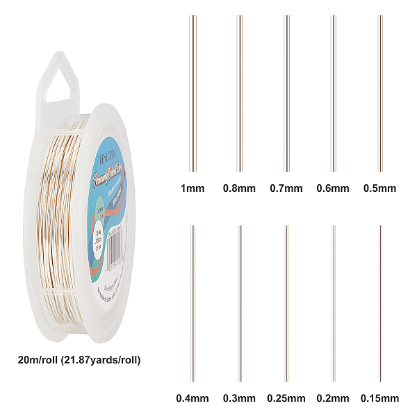PandaHall Round Copper Craft Wire for Jewelry Making for Jewelry Making, Silver, 0.15~1mm, 10rolls/set Copper Round
PandaHall Round Copper Craft Wire for Jewelry Making for Jewelry Making, Silver, 0.15~1mm, 10rolls/set Copper Round