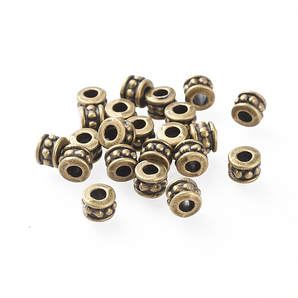 PandaHall Tibetan Style Alloy Beads, Lead Free & Nickel Free & Cadmium Free, Column, Antique Bronze Color, 6x4.5mm, Hole: 2.5mm Alloy Column
PandaHall Tibetan Style Alloy Beads, Lead Free & Nickel Free & Cadmium Free, Column, Antique Bronze Color, 6x4.5mm, Hole: 2.5mm Alloy Column
