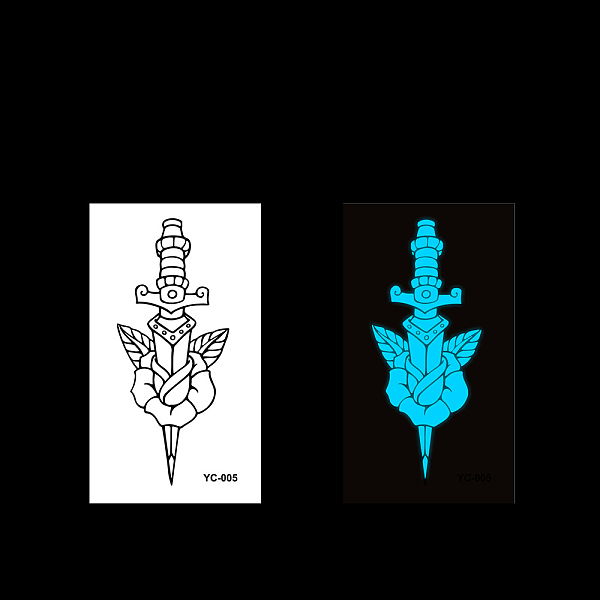 PandaHall Luminous Sword Pattern Removable Temporary Water Proof Tattoos Paper Stickers, Glow in the Dark, 10.5x6cm Paper Others
PandaHall Luminous Sword Pattern Removable Temporary Water Proof Tattoos Paper Stickers, Glow in the Dark, 10.5x6cm Paper Others