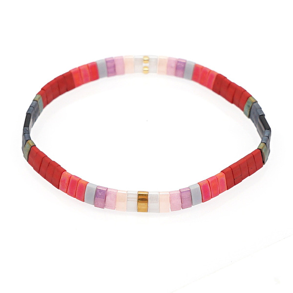 PandaHall Bohemian Style Rainbow Tila Glass Bead Woven Stripe Bracelet for Women Glass
PandaHall Bohemian Style Rainbow Tila Glass Bead Woven Stripe Bracelet for Women Glass
