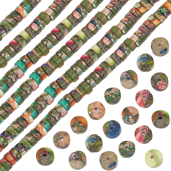PandaHall Beebeecraft 1 Strand Natural Imperial Jasper Beads Strands, Dyed & Heated, Heishi Beads, Flat Round/Disc, Colorful, 4~4.5x2mm...
PandaHall Beebeecraft 1 Strand Natural Imperial Jasper Beads Strands, Dyed & Heated, Heishi Beads, Flat Round/Disc, Colorful, 4~4.5x2mm...