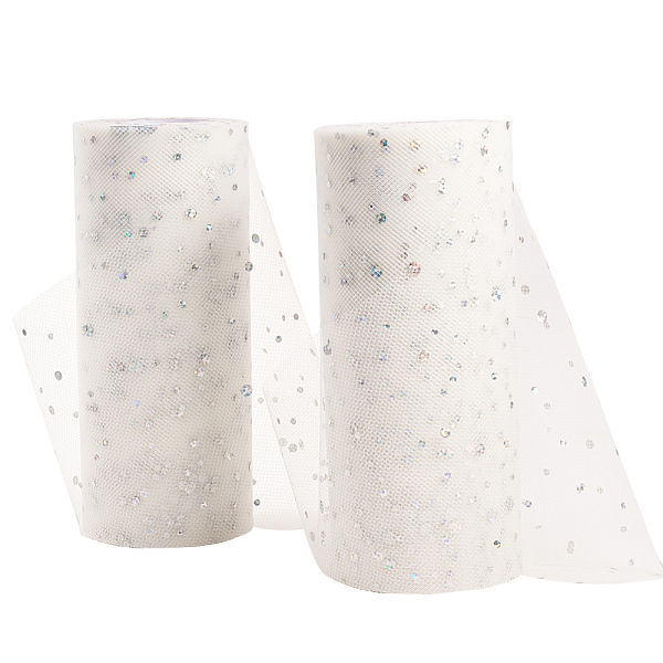 PandaHall Glitter Sequin Deco Mesh Ribbons, Tulle Fabric, Tulle Roll Spool Fabric For Skirt Making, WhiteSmoke, 6 inch(15cm), about..., White
PandaHall Glitter Sequin Deco Mesh Ribbons, Tulle Fabric, Tulle Roll Spool Fabric For Skirt Making, WhiteSmoke, 6 inch(15cm), about..., White