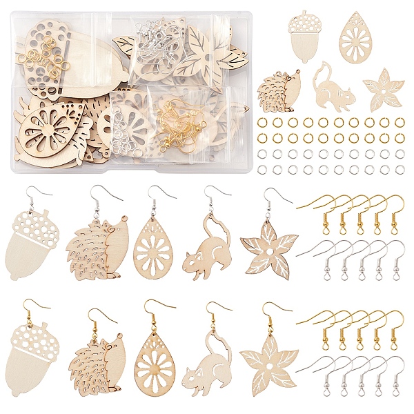 PandaHall DIY Thanksgiving Day Earring Making Kit, Acorns & Hedgehog & Squirrel Wood Pendants, Brass Jump Rings, Iron Earring Hooks, Antique...
PandaHall DIY Thanksgiving Day Earring Making Kit, Acorns & Hedgehog & Squirrel Wood Pendants, Brass Jump Rings, Iron Earring Hooks, Antique...
