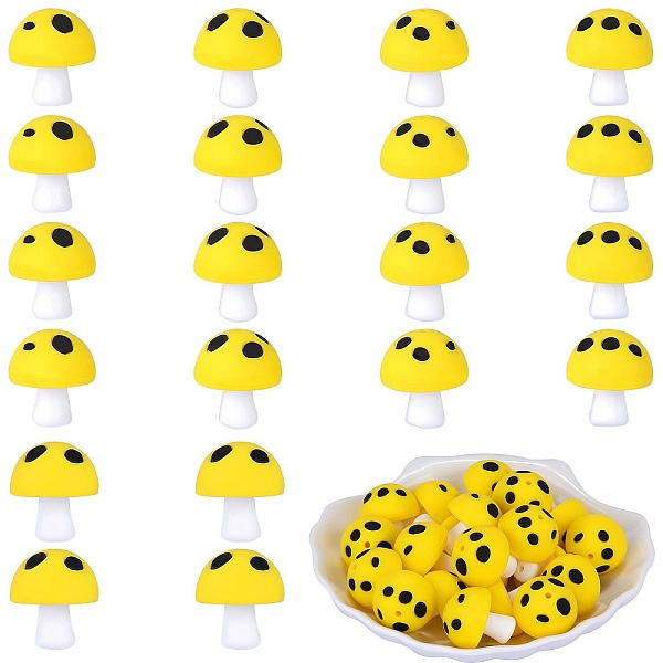 PandaHall 20Pcs Mushroom Silicone Focal Beads, Chewing Toy Accessoies for Teethers, DIY Nursing Necklaces Making, Yellow, 18mm, Hole: 2mm...
PandaHall 20Pcs Mushroom Silicone Focal Beads, Chewing Toy Accessoies for Teethers, DIY Nursing Necklaces Making, Yellow, 18mm, Hole: 2mm...
