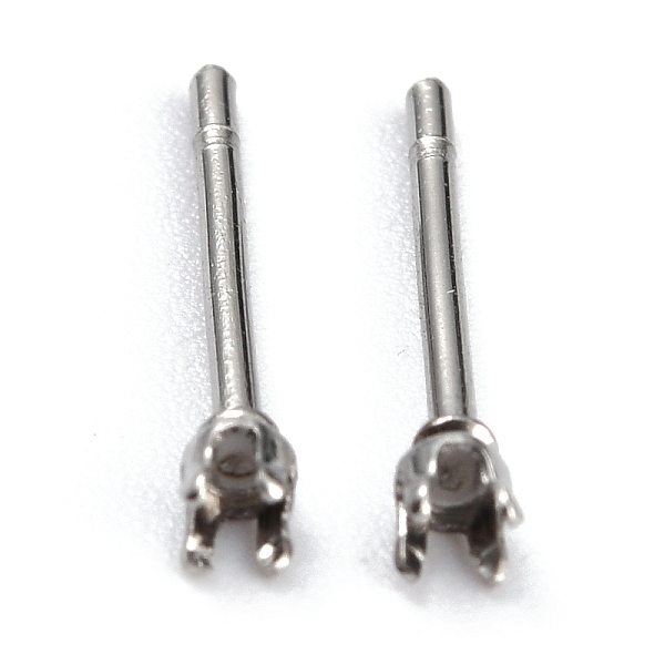 PandaHall 304 Stainless Steel Stud Earring Settings, Prong Earring Settings, Flat Round, Stainless Steel Color, Fit for 2mm Rhinestone, 2mm...
PandaHall 304 Stainless Steel Stud Earring Settings, Prong Earring Settings, Flat Round, Stainless Steel Color, Fit for 2mm Rhinestone, 2mm...