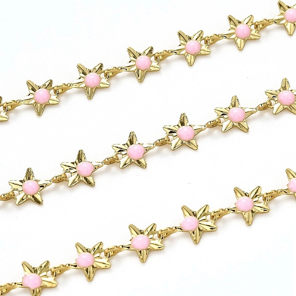 PandaHall Brass Link Chains, with Enamel, Spool, Long-Lasting Plated, Unwelded, Star, Golden, Pink, Link: 9x6.1x1.5mm Brass+Enamel Pink
PandaHall Brass Link Chains, with Enamel, Spool, Long-Lasting Plated, Unwelded, Star, Golden, Pink, Link: 9x6.1x1.5mm Brass+Enamel Pink
