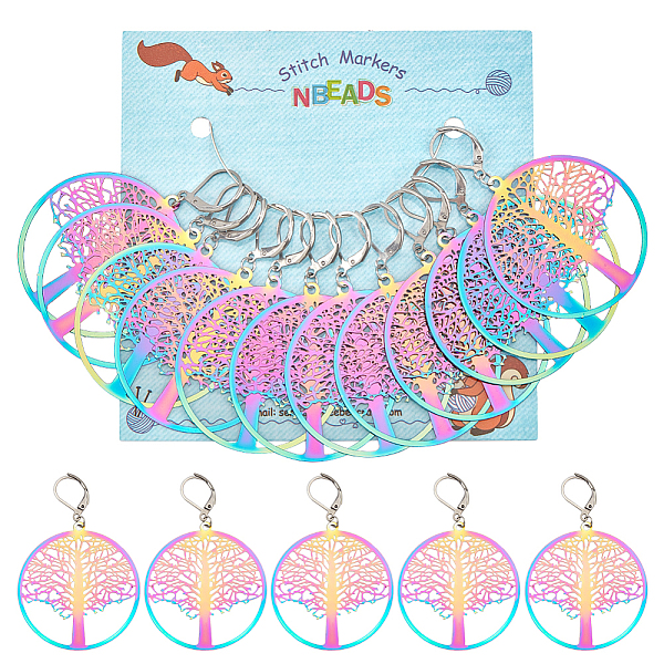 PandaHall Ion Plating(IP) 201 Stainless Steel Filigree Pendants Locking Stitch Markers, Tree of Life Knitting Stitch Markers, with 304...
PandaHall Ion Plating(IP) 201 Stainless Steel Filigree Pendants Locking Stitch Markers, Tree of Life Knitting Stitch Markers, with 304...