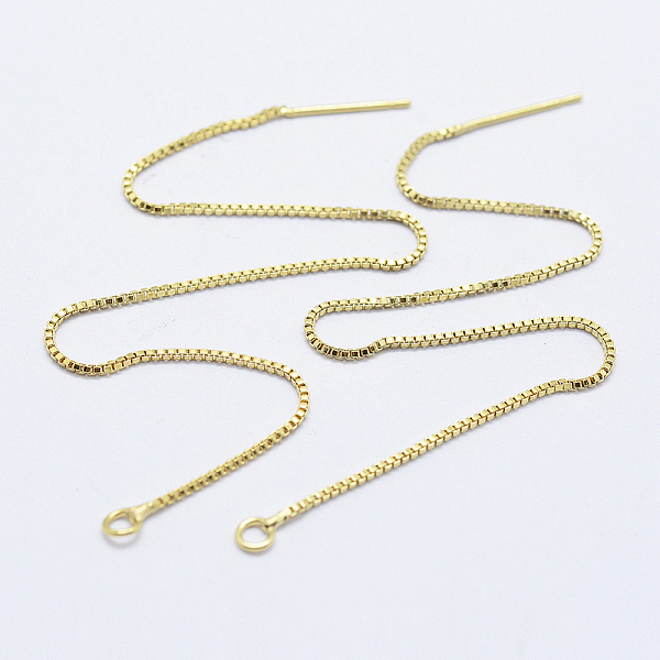 PandaHall Brass Stud Earring Findings, with Loop, Long-Lasting Plated, Ear Threads, Golden, 70x1x1mm, Hole: 1.5mm, Pin: 0.7mm Brass Others
PandaHall Brass Stud Earring Findings, with Loop, Long-Lasting Plated, Ear Threads, Golden, 70x1x1mm, Hole: 1.5mm, Pin: 0.7mm Brass Others