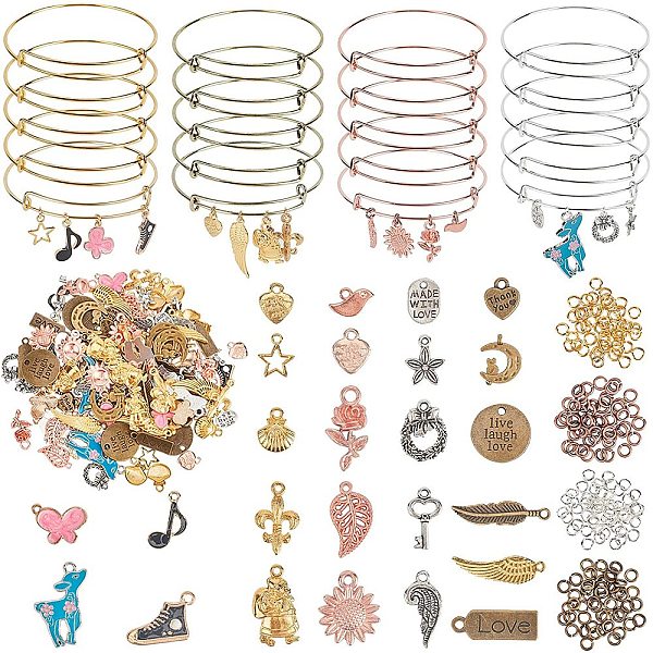 PandaHall DIY Bangle Kits, with Adjustable Iron Bangle Makings, Alloy Pendants, Alloy Enamel Pendants, Mixed Shape, Mixed Color, 2-1/2 inch..., Multicolor
PandaHall DIY Bangle Kits, with Adjustable Iron Bangle Makings, Alloy Pendants, Alloy Enamel Pendants, Mixed Shape, Mixed Color, 2-1/2 inch..., Multicolor