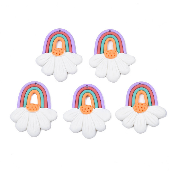 PandaHall Handmade Polymer Clay Pendants, Rainbow & April Daisy, White, 41~42x34~37x4~6mm, Hole: 1.8mm Polymer Clay Flower White
PandaHall Handmade Polymer Clay Pendants, Rainbow & April Daisy, White, 41~42x34~37x4~6mm, Hole: 1.8mm Polymer Clay Flower White