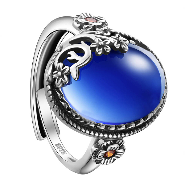 PandaHall SHEGRACE 925 Thailand Sterling Silver Rings, with Grade AAA Cubic Zirconia, Half Round with Flower, Blue, Size 9, 19mm Sterling...
PandaHall SHEGRACE 925 Thailand Sterling Silver Rings, with Grade AAA Cubic Zirconia, Half Round with Flower, Blue, Size 9, 19mm Sterling...
