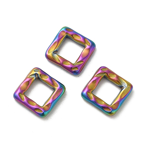 PandaHall Ion Plating(IP) 304 Stainless Steel Links, Square Connector, Hammered, Rainbow Color, 12.5x12.5x2.8mm, Inner Diameter: 6.5x6.5mm...
PandaHall Ion Plating(IP) 304 Stainless Steel Links, Square Connector, Hammered, Rainbow Color, 12.5x12.5x2.8mm, Inner Diameter: 6.5x6.5mm...
