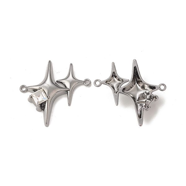 PandaHall Alloy Glass Pendants, Gunmetal, Double Star Charms, Clear, 27.5x28.5x7mm, Hole: 1.5mm Alloy+Glass Star Clear
PandaHall Alloy Glass Pendants, Gunmetal, Double Star Charms, Clear, 27.5x28.5x7mm, Hole: 1.5mm Alloy+Glass Star Clear