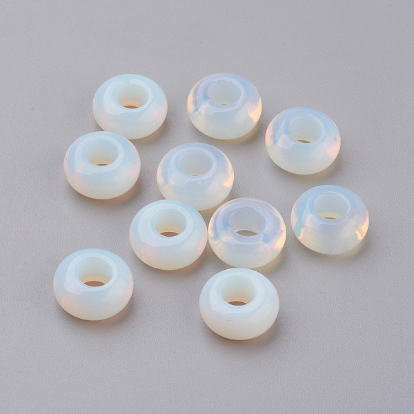 PandaHall Synthetic Opalite European Beads, Large Hole Beads, Rondelle, 14x7~8mm, Hole: 6mm Opalite Rondelle
PandaHall Synthetic Opalite European Beads, Large Hole Beads, Rondelle, 14x7~8mm, Hole: 6mm Opalite Rondelle