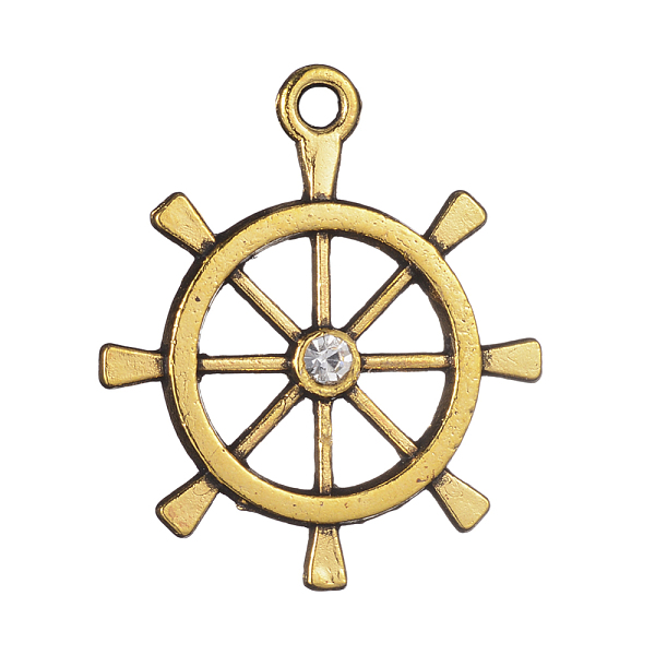 PandaHall Alloy Pendants, with Rhinestones, Helm, Crystal, Antique Golden, 28x24x4mm, Hole: 2.3mm Alloy+Rhinestone Anchor & Helm Clear
PandaHall Alloy Pendants, with Rhinestones, Helm, Crystal, Antique Golden, 28x24x4mm, Hole: 2.3mm Alloy+Rhinestone Anchor & Helm Clear