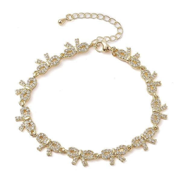 PandaHall Brass Bowknot Link Chain Bracelets, with Clear Cubic Zirconia, Long-Lasting Plated, Lead Free & Cadmium Free, Real 18K Gold Plated...
PandaHall Brass Bowknot Link Chain Bracelets, with Clear Cubic Zirconia, Long-Lasting Plated, Lead Free & Cadmium Free, Real 18K Gold Plated...